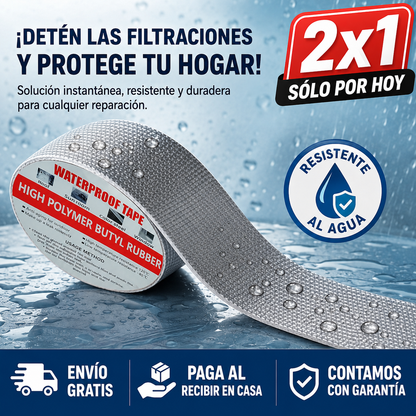 Pack 2x1 SÓLO POR HOY/ Fugastop™ / Cinta de butilo impermeable (10CM X 5 MT)