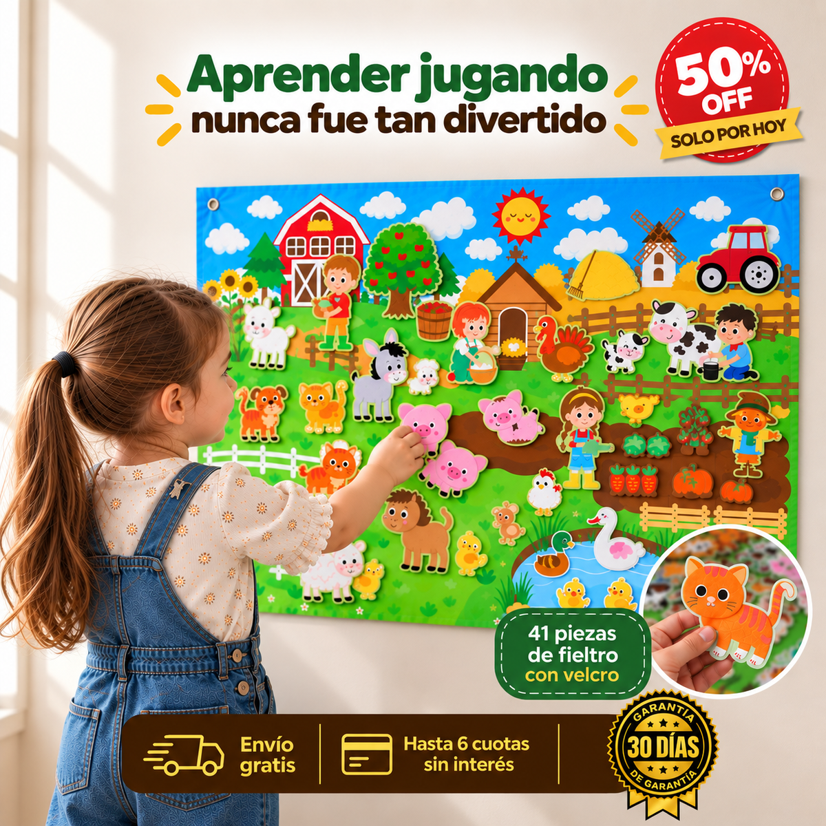 50% OFF SOLO POR HOY/ ImaginaPlay™ / Tablero didáctico