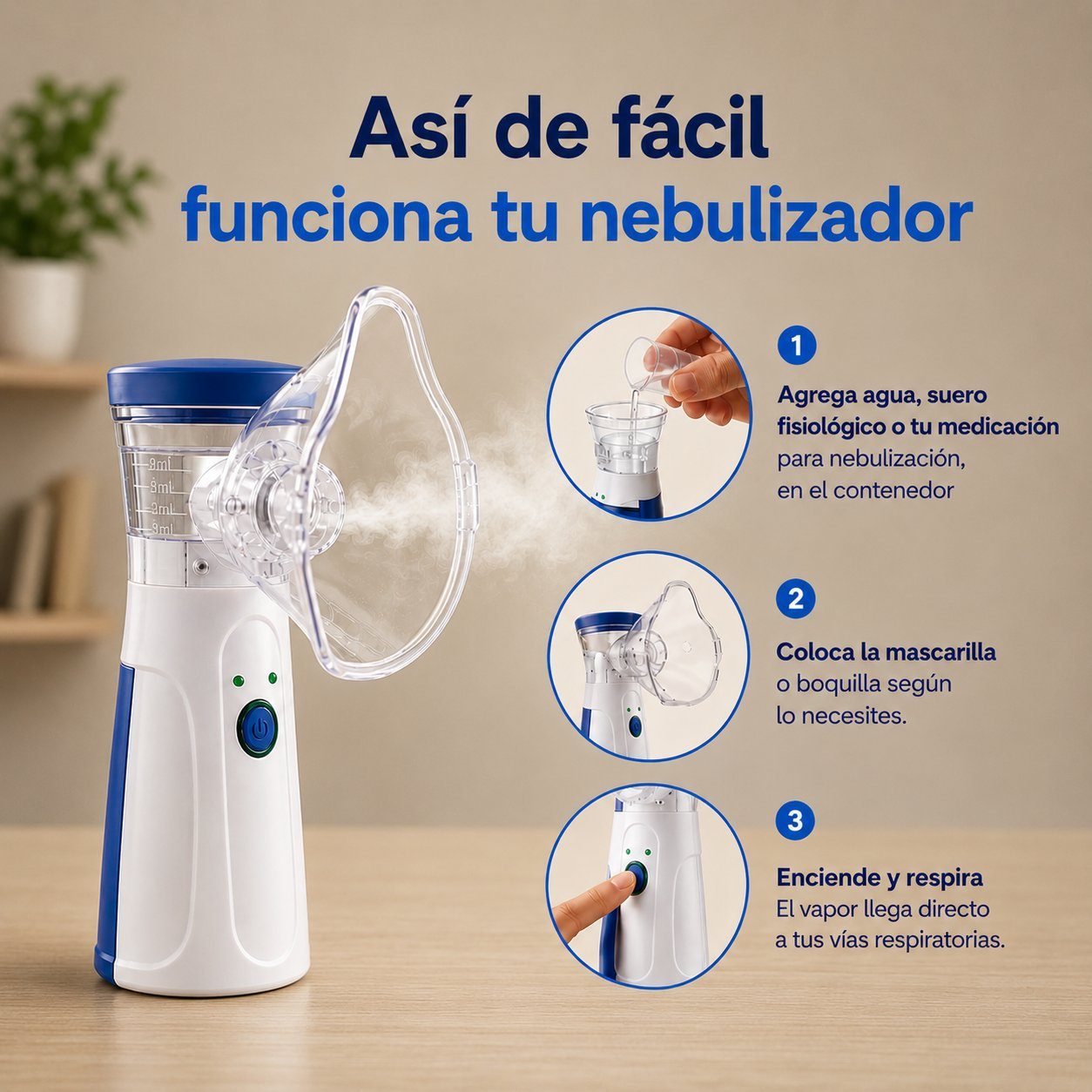 2x1 SOLO POR HOY / RespiraFlex™ / Nebulizador portátil para niños y adultos